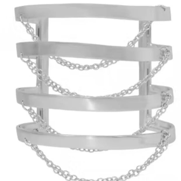 BRAZALETE CADENAS PLATEADO