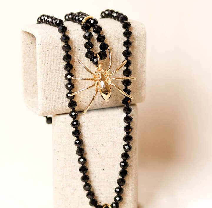 COLLAR ARAÑA NEGRO LARGO